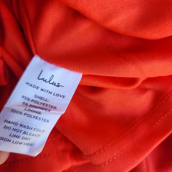 NWT Lulus Orange One-Shoulder Streap Bodycon Mini Dress Knot Detail Stretch S - Picture 4 of 13